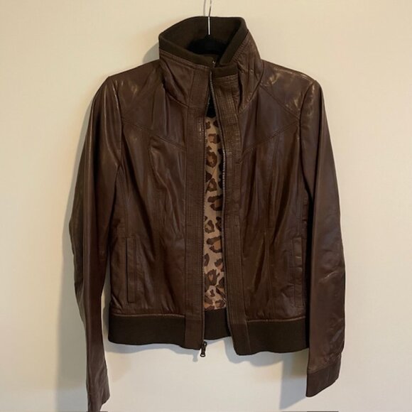 Dark Brown Leather Jacket | Size M - Picture 1 of 4